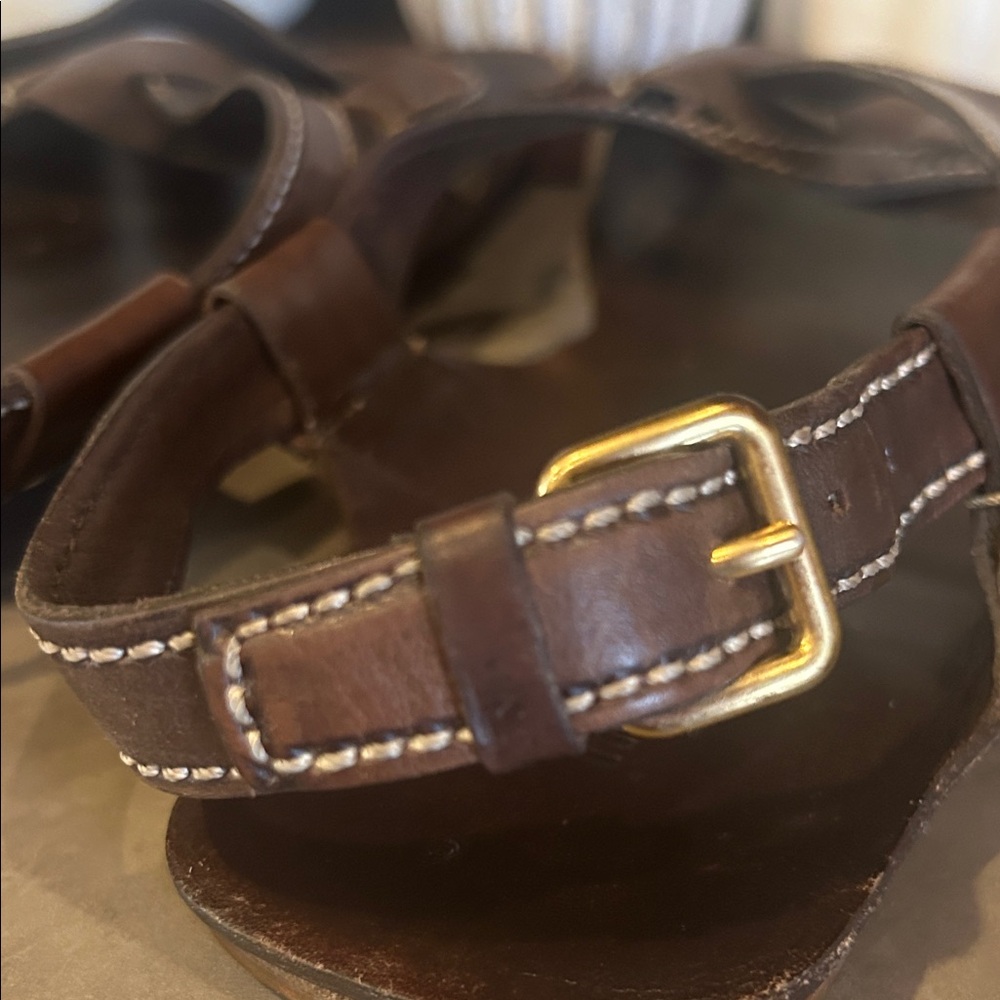 Miu Miu Classic Dark Brown Leather Slingback Sandals - Picture 9 of 9